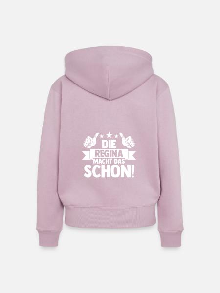 Vorname Regina - Frauen Premium Bio Zip Hoodie - Altrosa