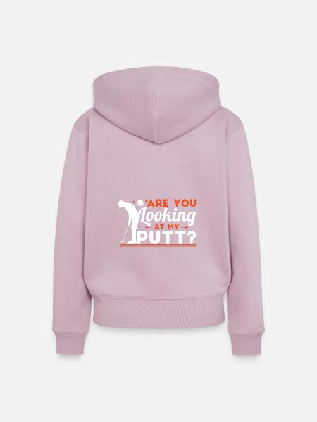 Siehst du meinen Putt an? - Frauen Premium Bio Zip Hoodie - Altrosa