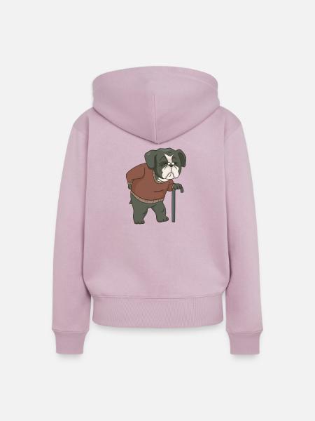 alter Hund - Frauen Premium Bio Zip Hoodie - Altrosa