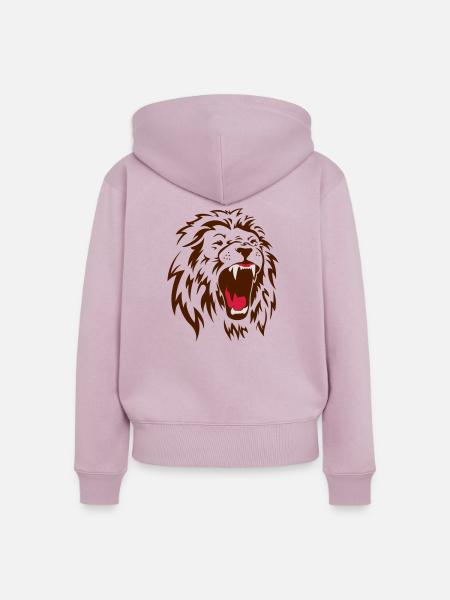 Angry Lion - Frauen Premium Bio Zip Hoodie - Altrosa