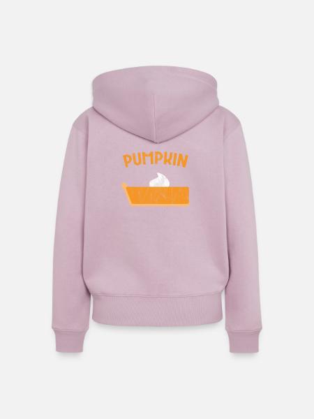 Halloween-Kürbiskuchen - Frauen Premium Bio Zip Hoodie - Altrosa