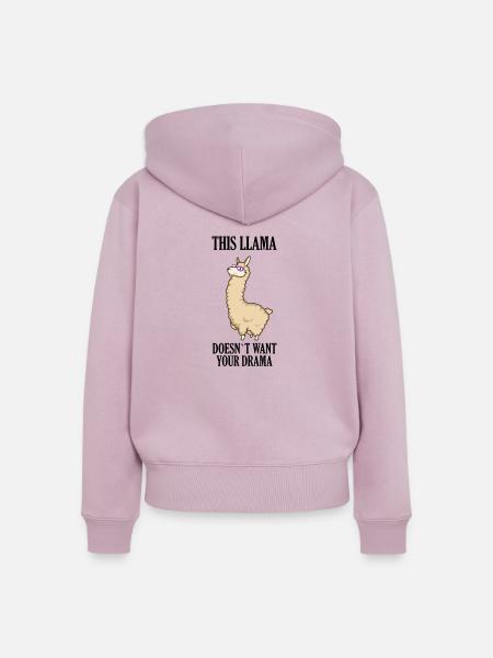 Lama Drama - Frauen Premium Bio Zip Hoodie - Altrosa