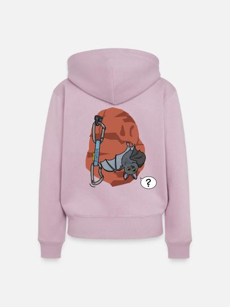 Klettern, Fledermaus - Frauen Premium Bio Zip Hoodie - Altrosa