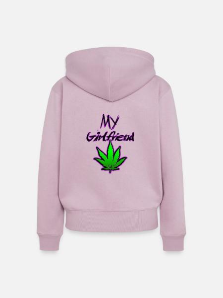 Meine Freundin Cannabis - Frauen Premium Bio Zip Hoodie - Altrosa