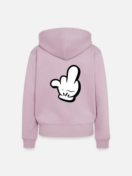 Mittelfinger Comic Style - Frauen Premium Bio Zip Hoodie - Altrosa