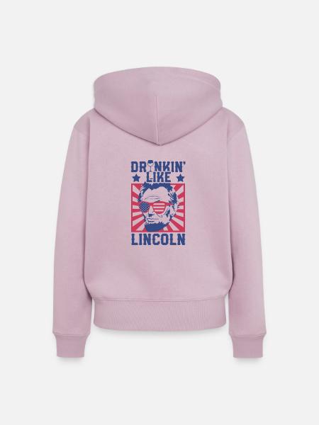Drinking Like Lincoln Independence Day - Frauen Premium Bio Zip Hoodie - Altrosa