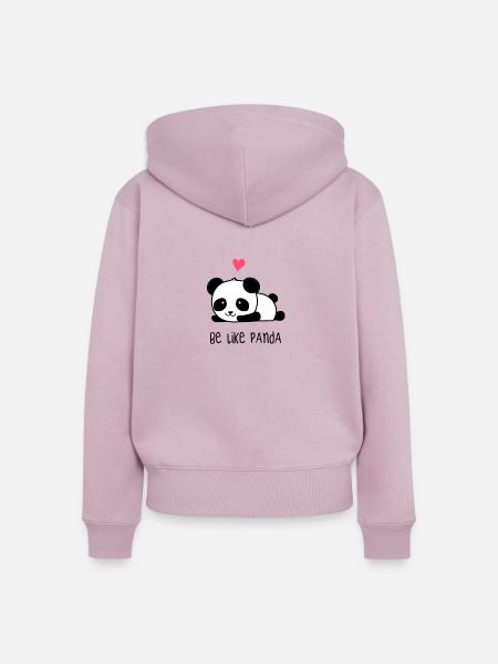 Niedlicher Süßer Panda - Frauen Premium Bio Zip Hoodie - Altrosa