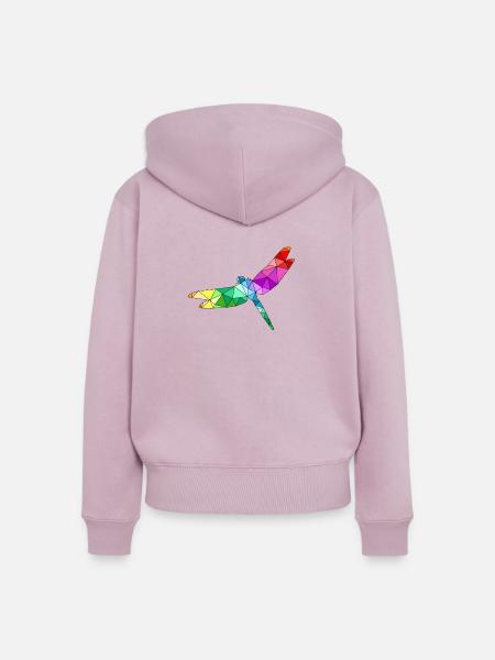 Libelle Polygon Flieger Drache - Frauen Premium Bio Zip Hoodie - Altrosa