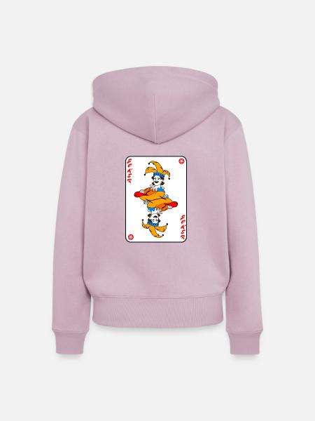 Joker Spielkarte - Frauen Premium Bio Zip Hoodie - Altrosa