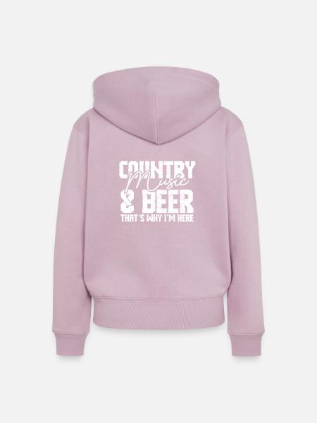 Country Musik und Bier - Frauen Premium Bio Zip Hoodie - Altrosa