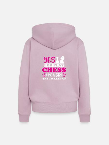 Schach - Frauen Premium Bio Zip Hoodie - Altrosa