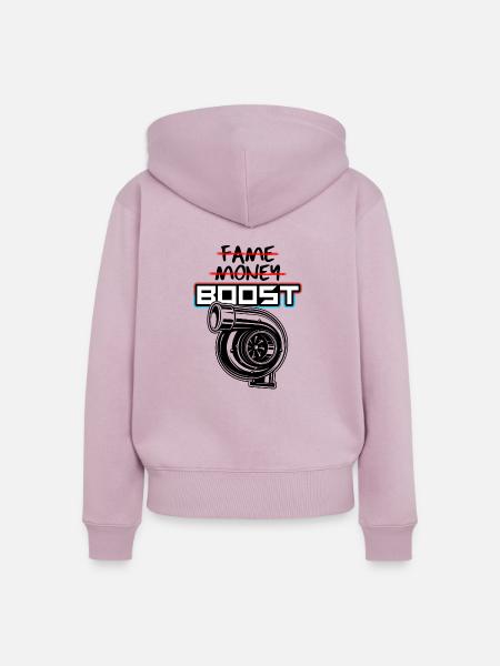 Boost Turbo Autos Tuning - Frauen Premium Bio Zip Hoodie - Altrosa