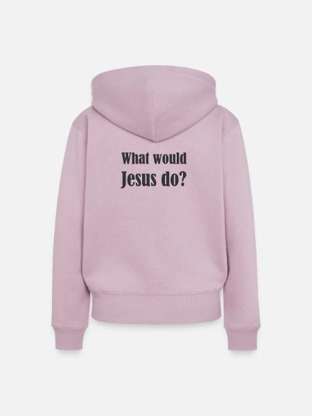 Was würde Jesus tun? - Frauen Premium Bio Zip Hoodie - Altrosa