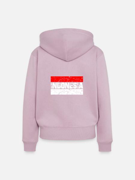 Indonesien - Frauen Premium Bio Zip Hoodie - Altrosa