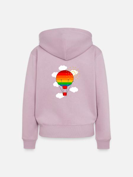 Heißluftballon - Frauen Premium Bio Zip Hoodie - Altrosa