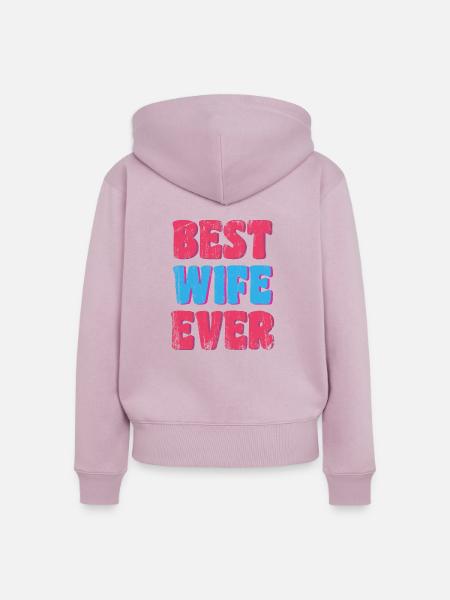 Beste Ehefrau der Welt - Frauen Premium Bio Zip Hoodie - Altrosa