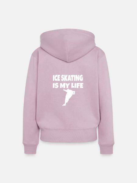 Schlittschuh - Frauen Premium Bio Zip Hoodie - Altrosa