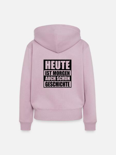 Geschichte - Frauen Premium Bio Zip Hoodie - Altrosa