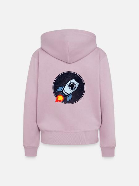 Raketenschiff - Frauen Premium Bio Zip Hoodie - Altrosa
