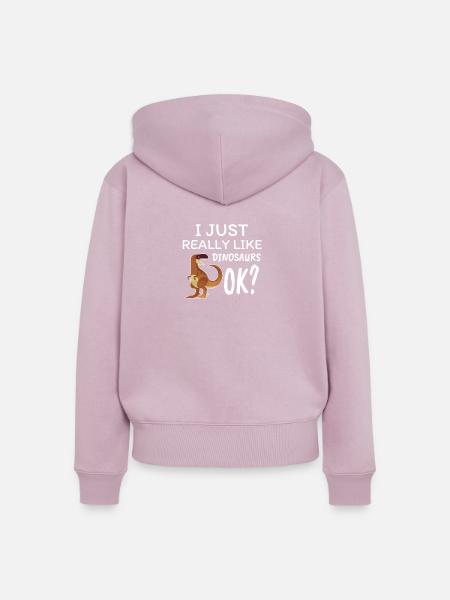 Dinosaurier - Frauen Premium Bio Zip Hoodie - Altrosa