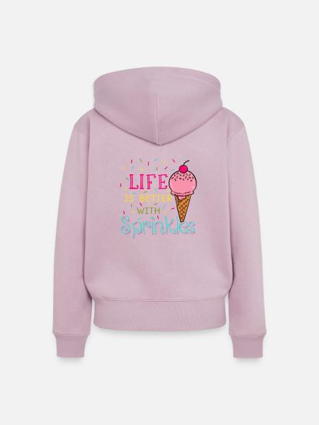 Life Is Better With Sprinkles - Frauen Premium Bio Zip Hoodie - Altrosa