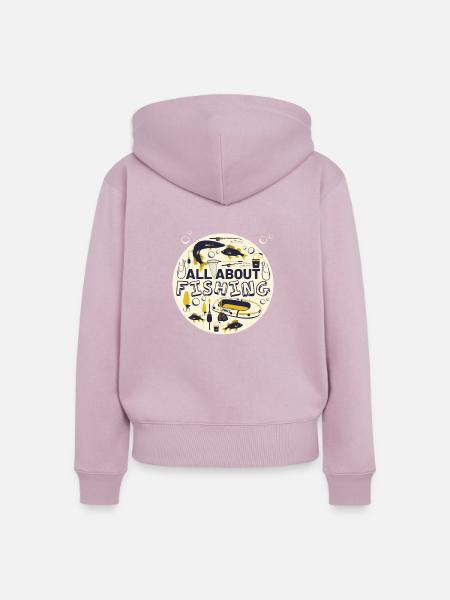 All about fishing - Frauen Premium Bio Zip Hoodie - Altrosa