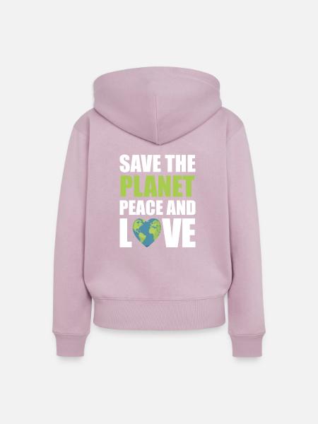 Save the planet - Frauen Premium Bio Zip Hoodie - Altrosa