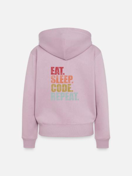 Eat Sleep Code Repeat - Frauen Premium Bio Zip Hoodie - Altrosa