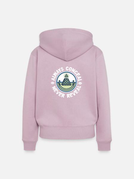 Freimaurer Verschweigen - Frauen Premium Bio Zip Hoodie - Altrosa
