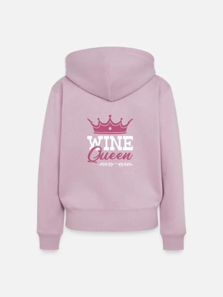 Wine Queen - Frauen Premium Bio Zip Hoodie - Altrosa