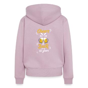 60 Jahre Geburtstag Birthday Bier Geschenk - Frauen Premium Bio Zip Hoodie - Altrosa - Hinten - Julia (174cm)