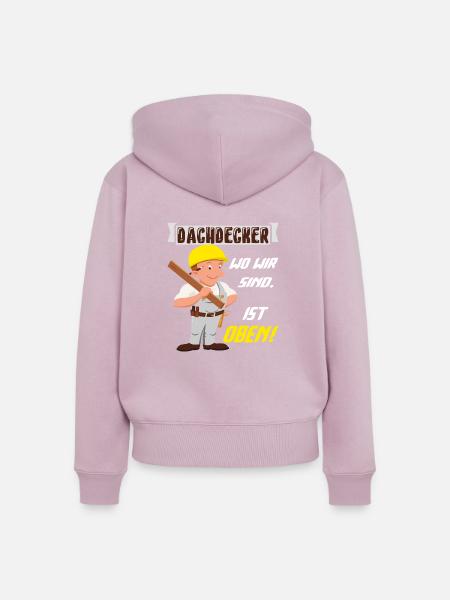 Dachdecker Dachdeckermeister Dachdecken - Frauen Premium Bio Zip Hoodie - Altrosa
