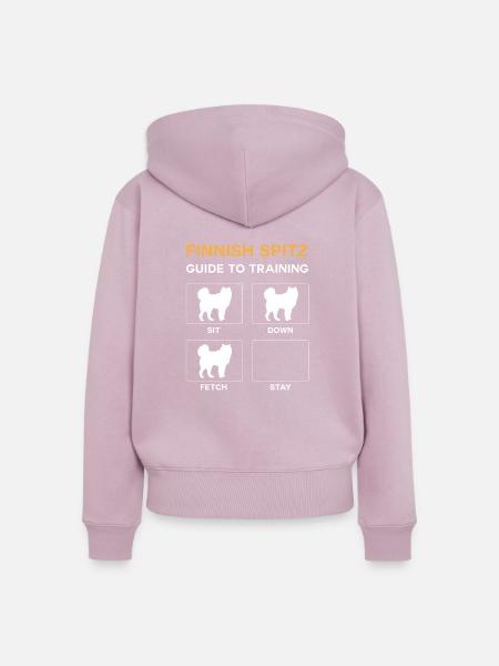 Finnish Spitz Guide To Training - Frauen Premium Bio Zip Hoodie - Altrosa