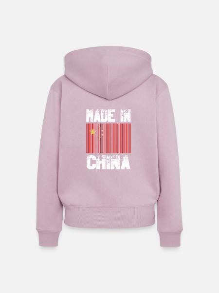 MADE IN CHINA - Frauen Premium Bio Zip Hoodie - Altrosa
