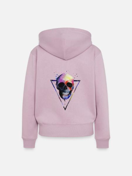 Grunge Schädel - Frauen Premium Bio Zip Hoodie - Altrosa