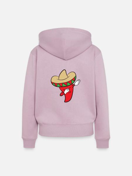Chili Dabbing Lustiges Chili - Frauen Premium Bio Zip Hoodie - Altrosa