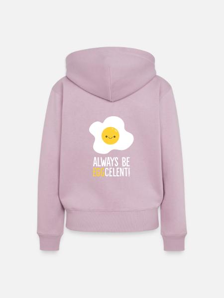 Always Be Eggcelent Frühstücksspiegelei - Frauen Premium Bio Zip Hoodie - Altrosa