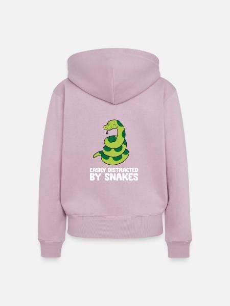 Easily Distracted By Snakes - Frauen Premium Bio Zip Hoodie - Altrosa