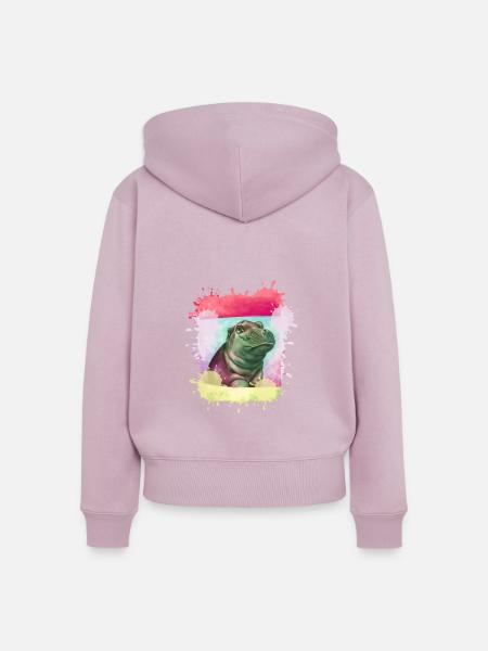 Nilpferd, bunt,Malerei,Baby,Malerei - Frauen Premium Bio Zip Hoodie - Altrosa