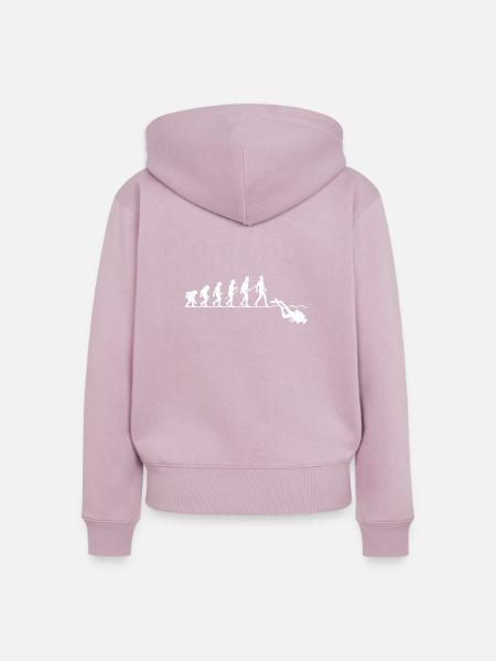 Tauchen Evolution Taucher Lustig Geschenk - Frauen Premium Bio Zip Hoodie - Altrosa