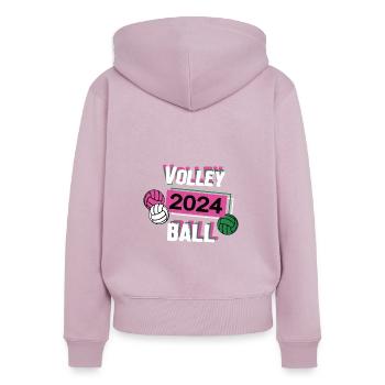 Volleyball 2024 Volleyballerin Volleyballspielerin - Frauen Premium Bio Zip Hoodie - Altrosa - Hinten - Julia (174cm)