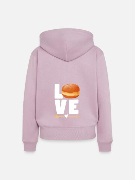 Krapfen Berliner Pfannkuchen Faschingskrapfen - Frauen Premium Bio Zip Hoodie - Altrosa