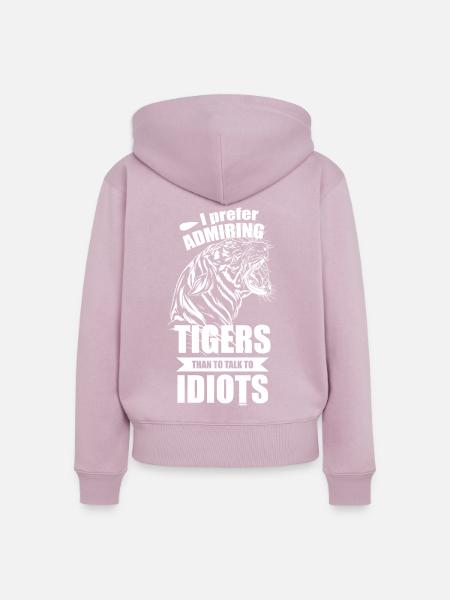 Tiger exotische Katze - Frauen Premium Bio Zip Hoodie - Altrosa