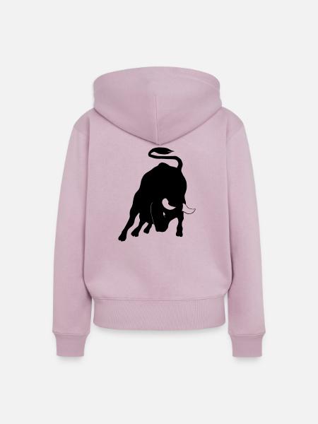 Stier - Frauen Premium Bio Zip Hoodie - Altrosa