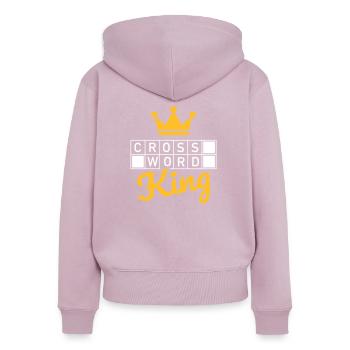 Mots croisés - Sweat à capuche zippé Premium bio Femme - rose poudré - Dos - Julia (174cm)