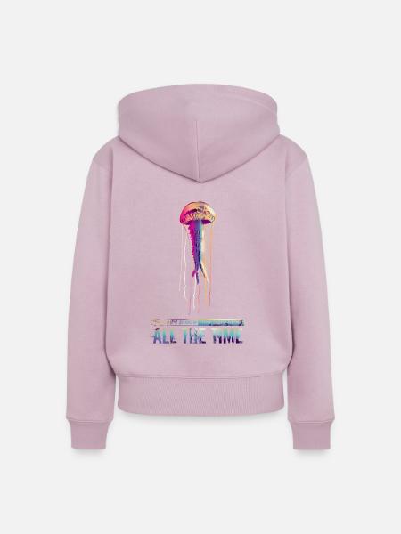 qualle jellyfisch - Frauen Premium Bio Zip Hoodie - Altrosa