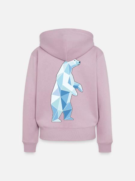 Stehender Poly Stil Eisbär - Frauen Premium Bio Zip Hoodie - Altrosa