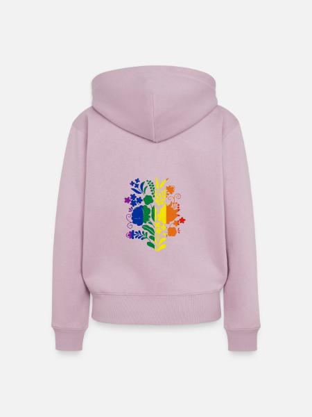 ungarische blumen, blumen, paprika.regenbogen - Frauen Premium Bio Zip Hoodie - Altrosa