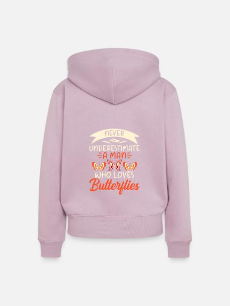 Butterfly Lover Gifts - Frauen Premium Bio Zip Hoodie - Altrosa