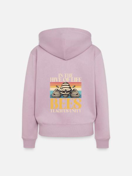 Bee Gifts - Frauen Premium Bio Zip Hoodie - Altrosa
